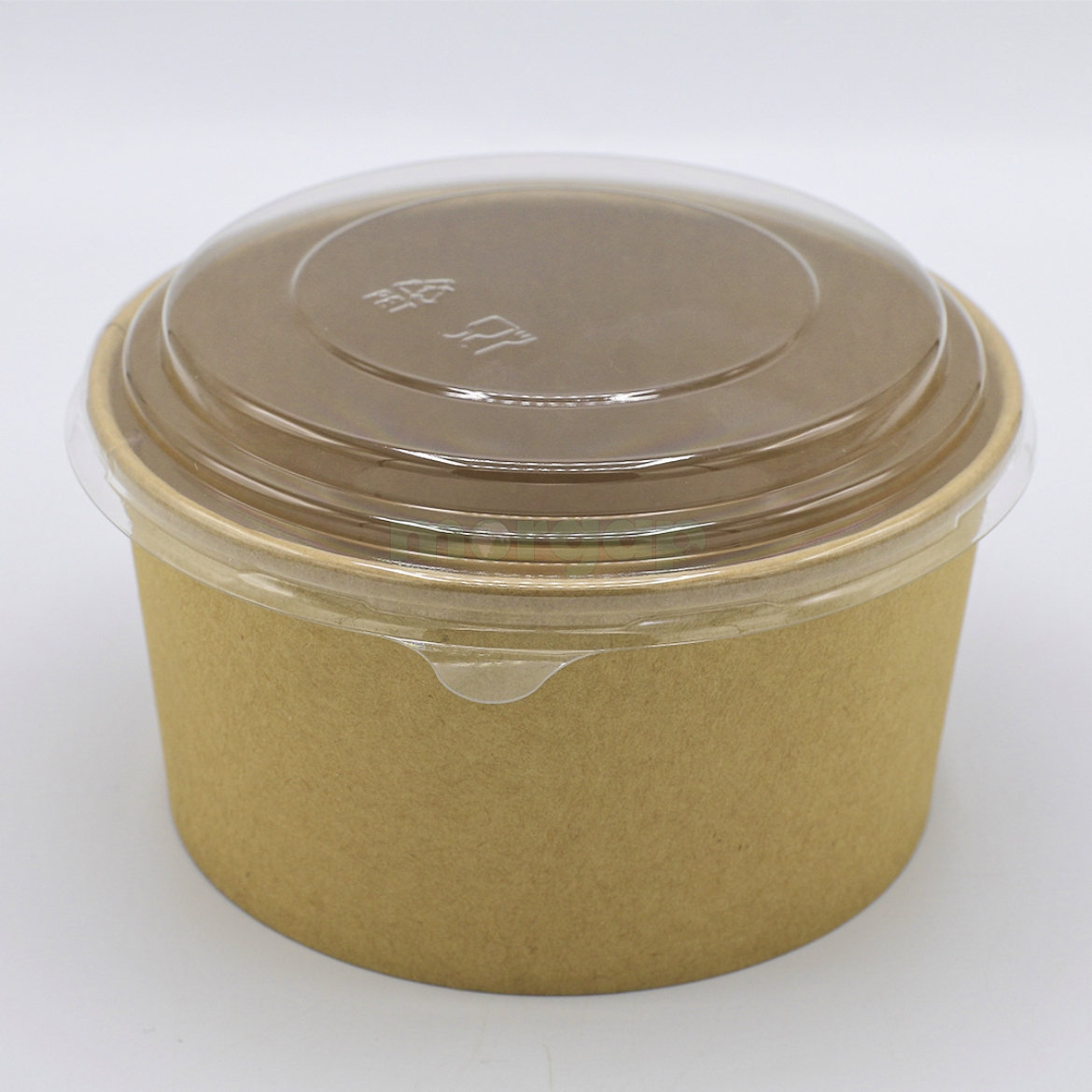 صورة ماعون ورق بني مع غطاء صديق البيئة