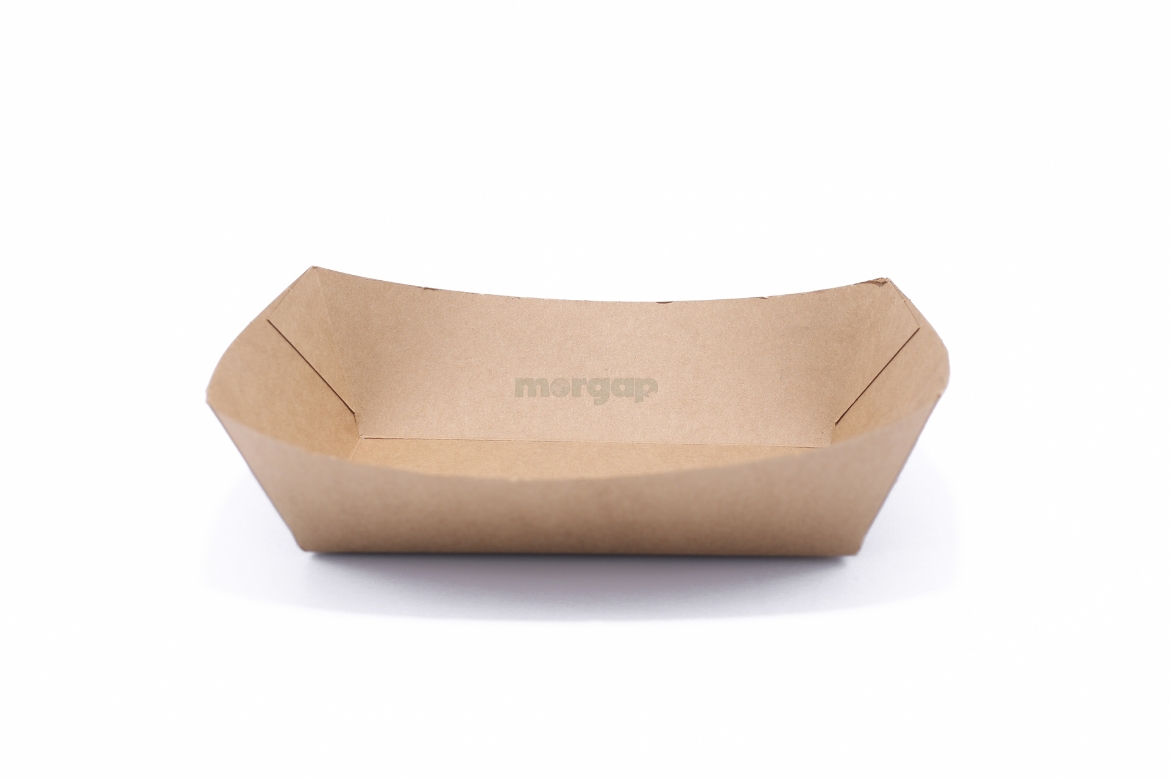 صورة صحون قارب بني ورق صديق للبيئة